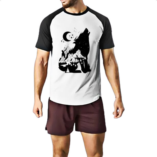 Camiseta Raglan Night Wolf - Imagem 2