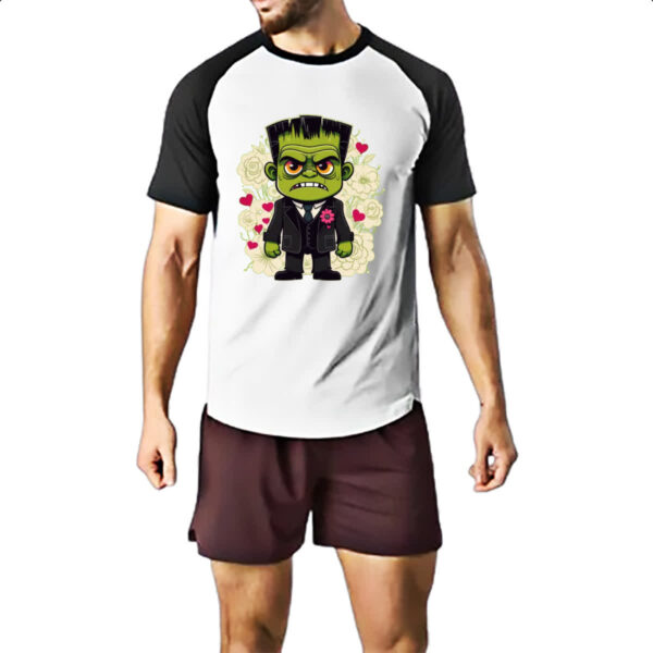 Camiseta Raglan Noivo Frankenstein - Imagem 2