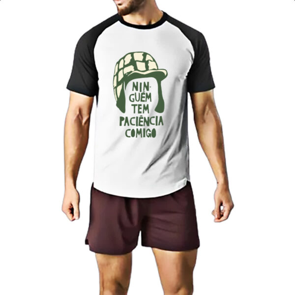 Camiseta Raglan Ninguem tem paciencia comigo - Imagem 2