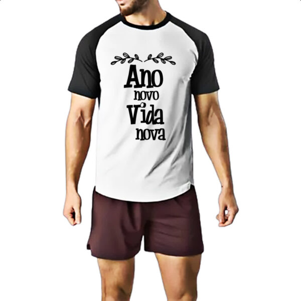 Camiseta Raglan Ano novo vida nova - Imagem 2