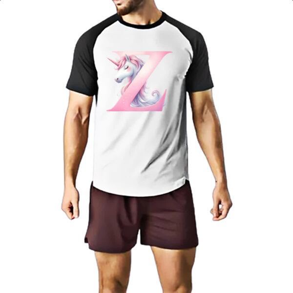 Camiseta Raglan Unicornio Alfabeto Letra Z - Imagem 2