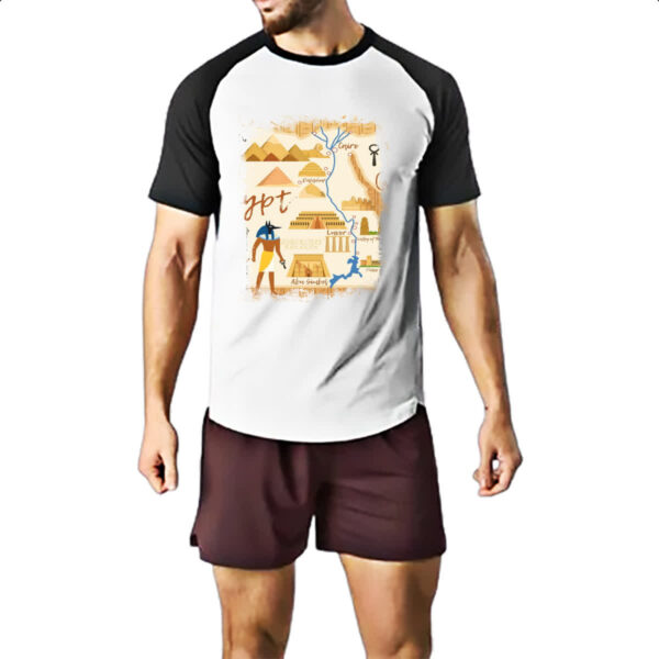Camiseta Raglan Anubis Mapa do Egito - Imagem 2