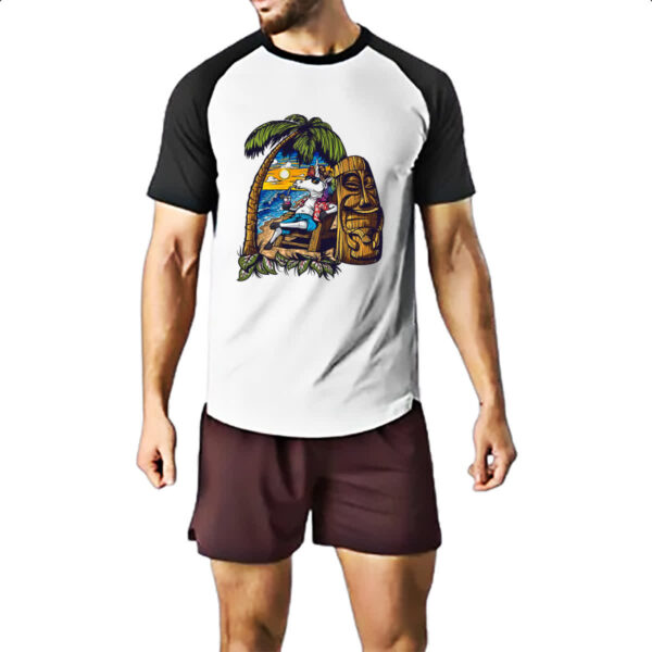 Camiseta Raglan Unicornio relaxando de ferias - Imagem 2
