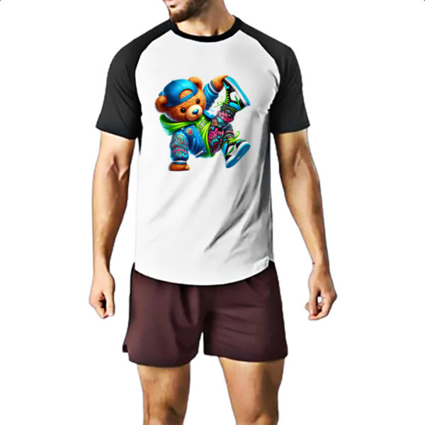 Camiseta Raglan Urso Hiphop - Imagem 2
