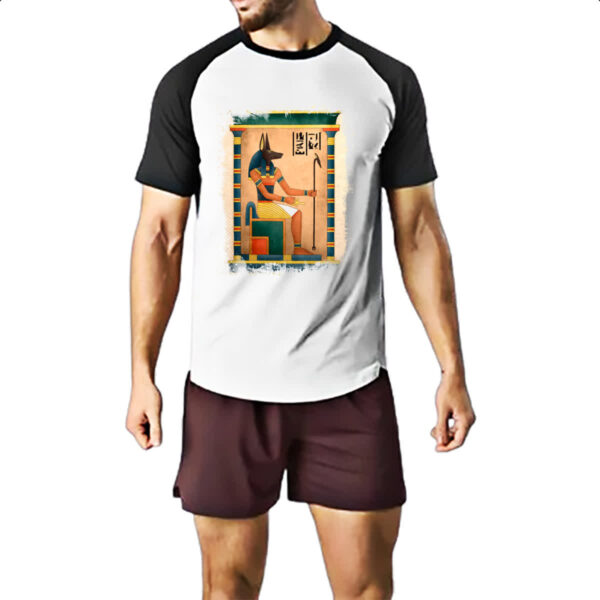 Camiseta Raglan Anubis Papiro Egito - Imagem 2
