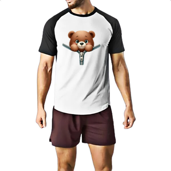Camiseta Raglan Urso no ziper - Imagem 2