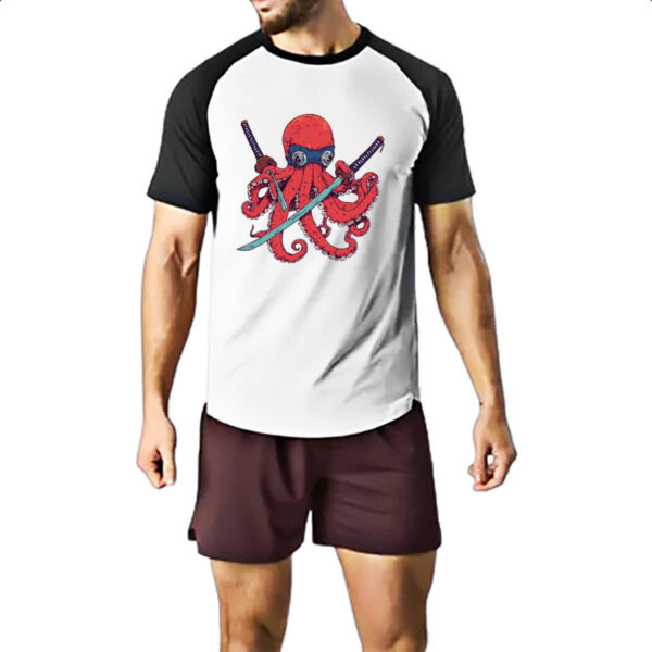 Camiseta Raglan Octopus samurai - Imagem 2