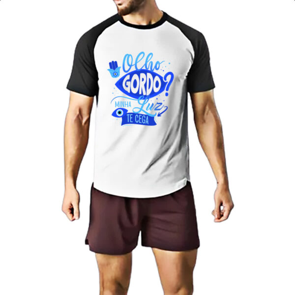 Camiseta Raglan Olho Grego gordo cego - Imagem 2