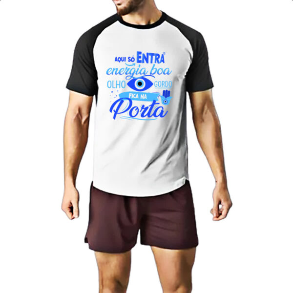 Camiseta Raglan Olho Grego gordo na porta - Imagem 2