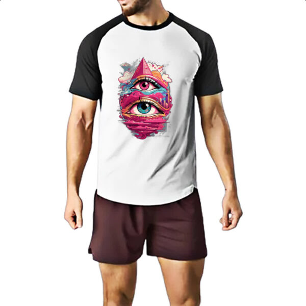 Camiseta Raglan Olho de Horus no ceu Street Art - Imagem 2