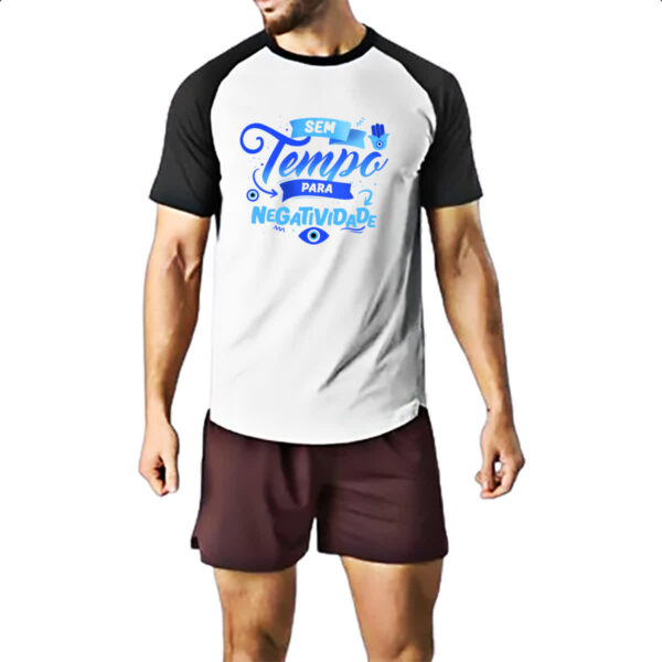 Camiseta Raglan Olho grego tempo negatividade - Imagem 2