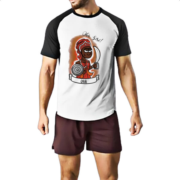 Camiseta Raglan Orixas Cartoon Oba sire - Imagem 2