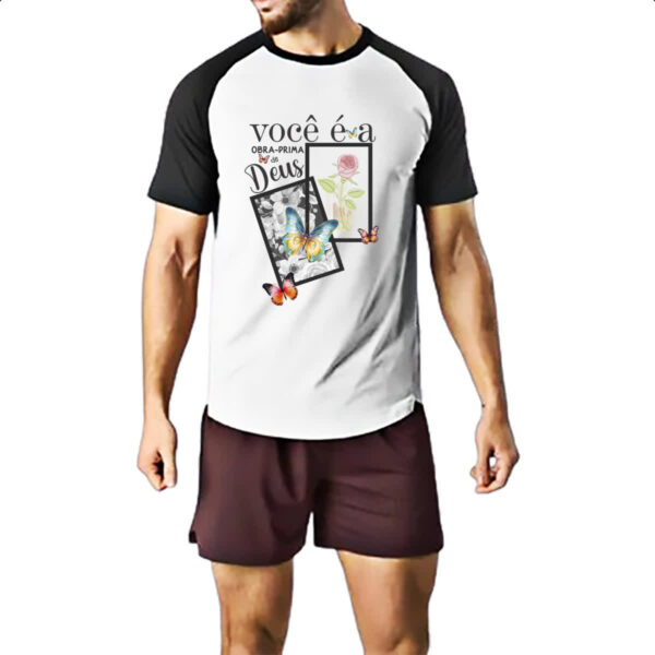 Camiseta Raglan Obra prima de Deus - Imagem 2