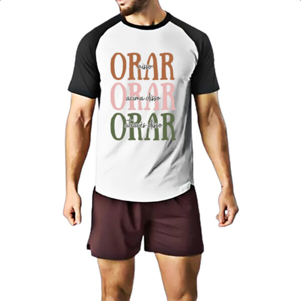Camiseta Raglan Orar nisso acima e atraves - Imagem 2