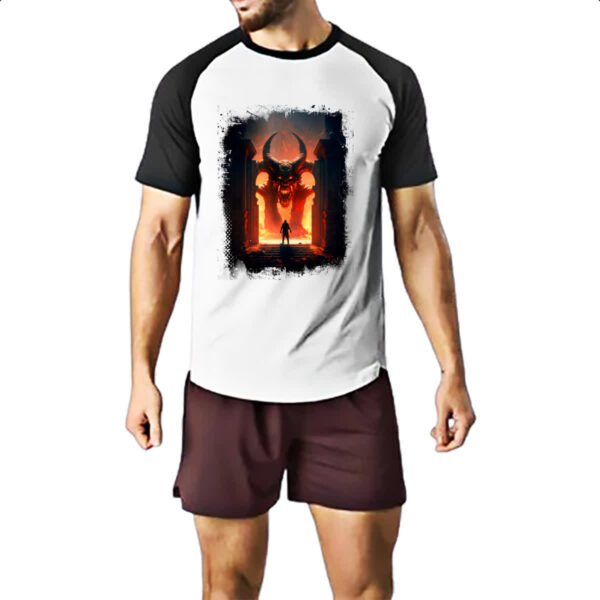 Camiseta Raglan Portal do inferno 3 - Imagem 2
