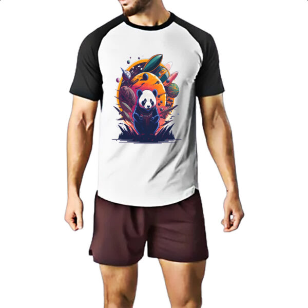 Camiseta Raglan Panda Sideral - Imagem 2