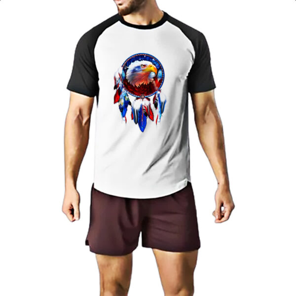 Camiseta Raglan Apanhador de sonhos aguia americana - Imagem 2