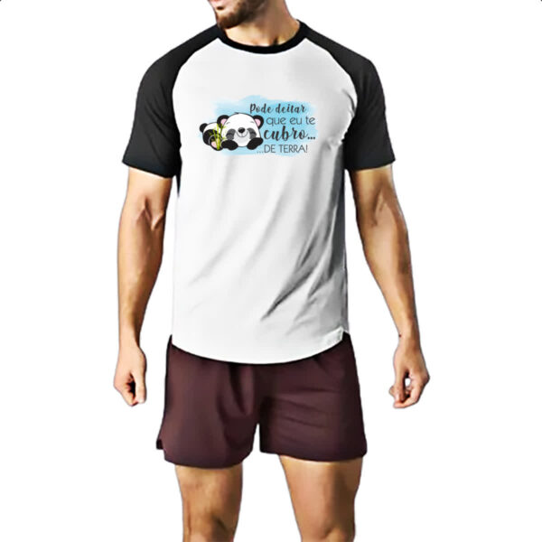 Camiseta Raglan Panda pode deitar - Imagem 2