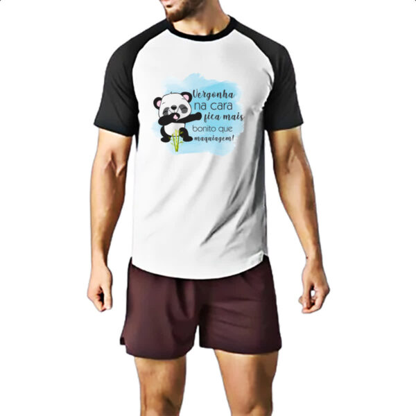 Camiseta Raglan Panda vergonha na cara - Imagem 2