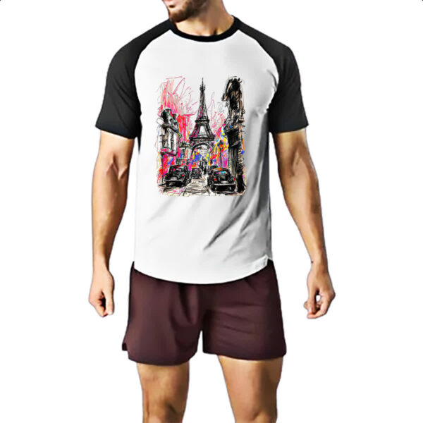 Camiseta Raglan Paris street art - Imagem 2