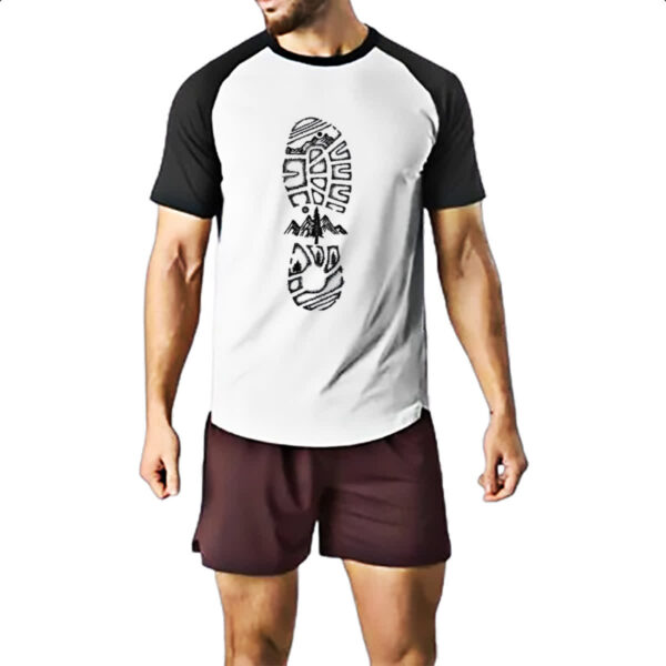 Camiseta Raglan Pegada montanha aventureiro - Imagem 2