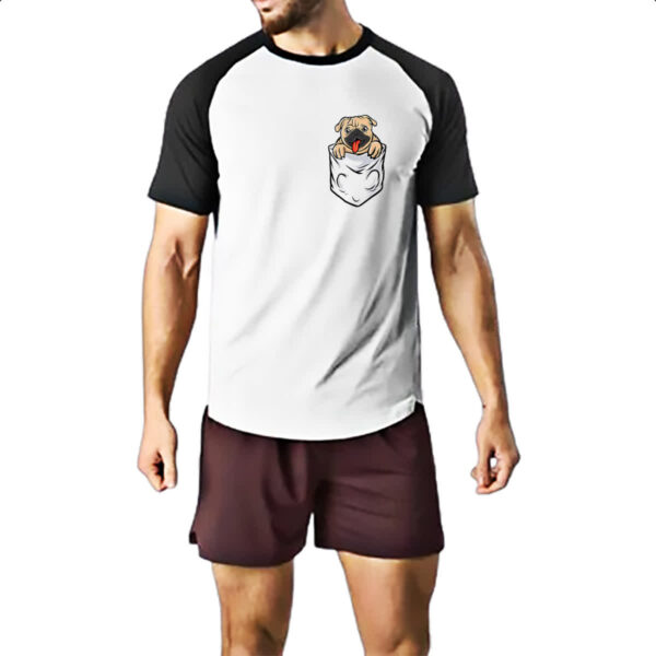 Camiseta Raglan Pug no bolso - Imagem 2