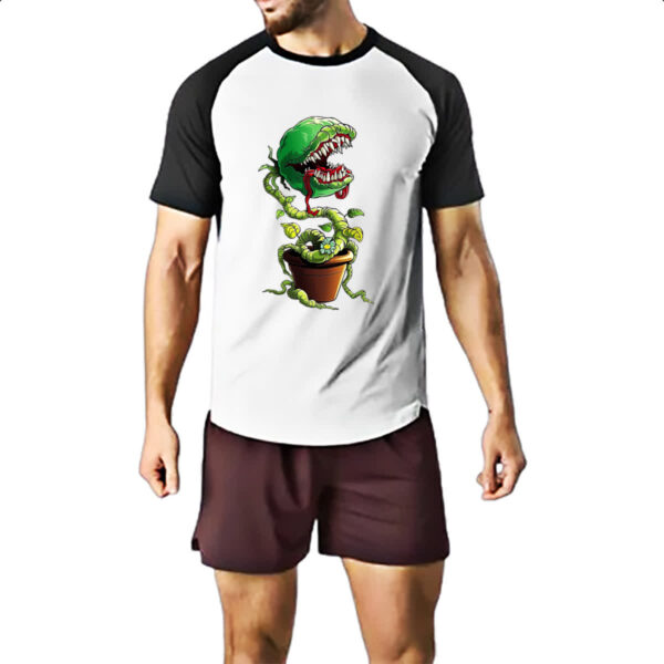 Camiseta Raglan Planta carnivora no vaso - Imagem 2