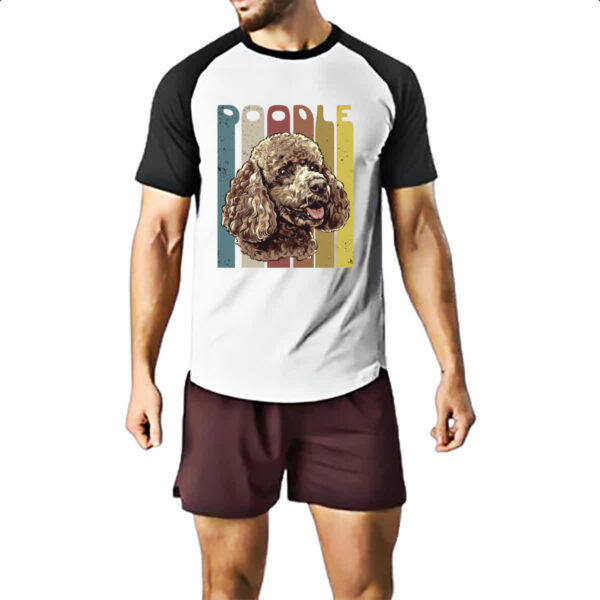 Camiseta Raglan Poodle retro vintage - Imagem 2