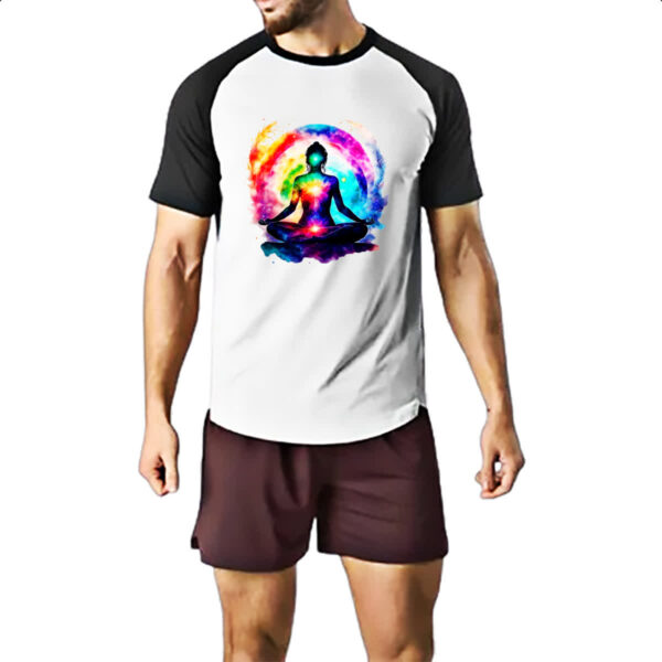 Camiseta Raglan Posicao Lotus Chakra - Imagem 2
