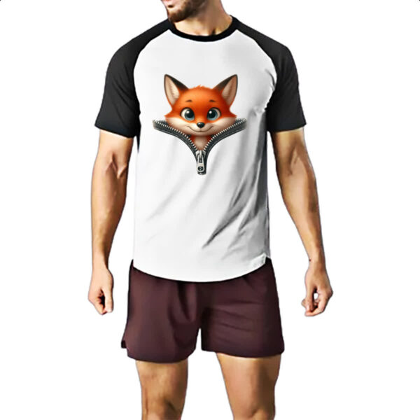 Camiseta Raglan Raposa no ziper - Imagem 2