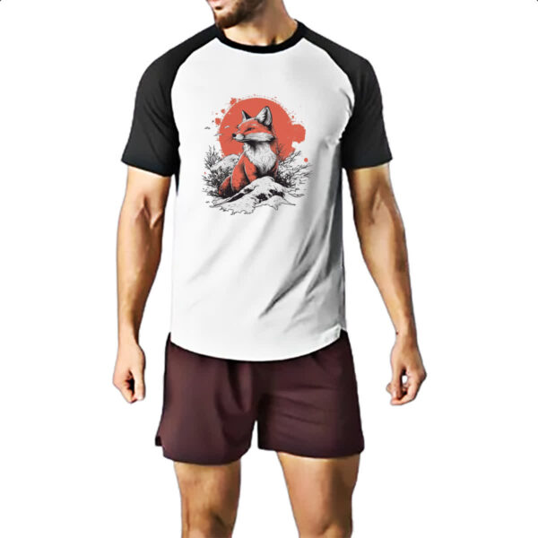 Camiseta Raglan Raposa vintage estilo japones - Imagem 2