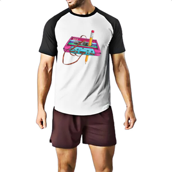 Camiseta Raglan Rebobinador fita K7 raiz - Imagem 2