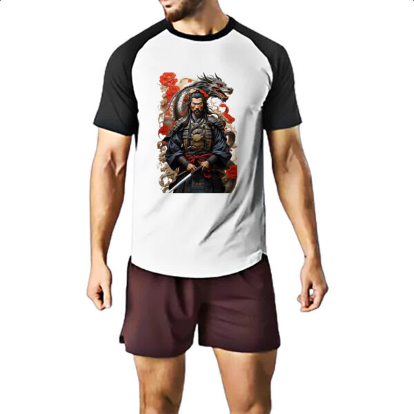 Camiseta Raglan Samurai Japones Dragao Milenar - Imagem 2