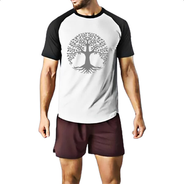 Camiseta Raglan Arvore da vida cinza - Imagem 2
