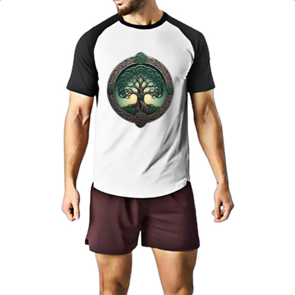 Camiseta Raglan Arvore da vida circulo Celtico - Imagem 2