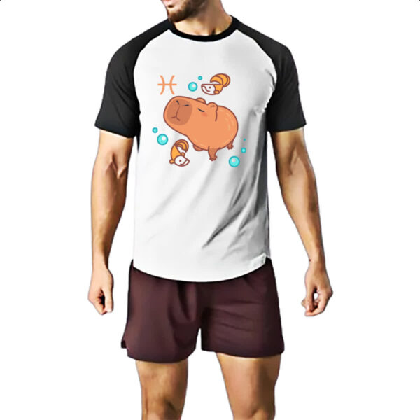 Camiseta Raglan Signo Capivara Peixes - Imagem 2