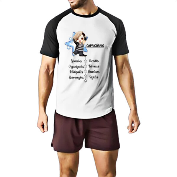 Camiseta Raglan Signo Cute Capricornio - Imagem 2