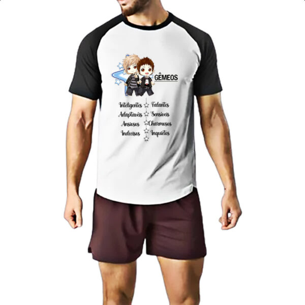 Camiseta Raglan Signo Cute Gemeos - Imagem 2