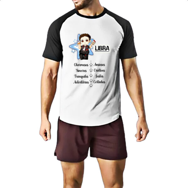 Camiseta Raglan Signo Cute Libra - Imagem 2