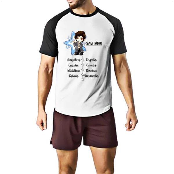 Camiseta Raglan Signo Cute Sagitario - Imagem 2