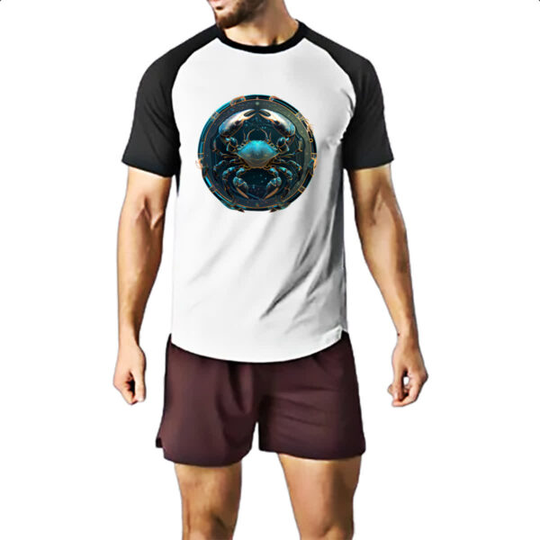 Camiseta Raglan Signo de Cancer placa de luxo - Imagem 2