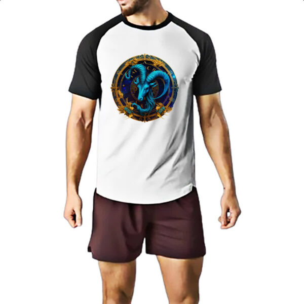 Camiseta Raglan Signo de Capricornio placa de luxo - Imagem 2