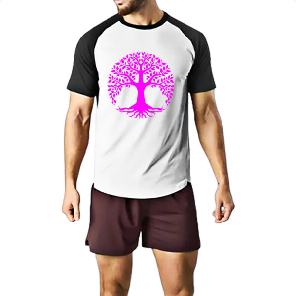 Camiseta Raglan Arvore da vida pink - Imagem 2