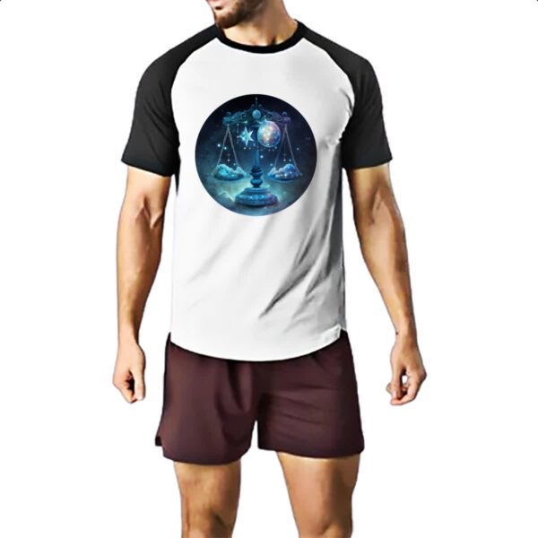 Camiseta Raglan Signo de Libra placa de luxo - Imagem 2