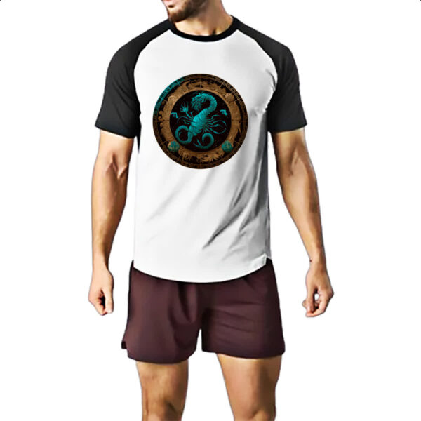 Camiseta Raglan Signo de escorpiao logo de luxo - Imagem 2
