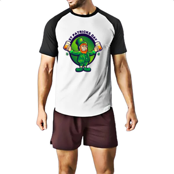 Camiseta Raglan ST Patricks Day Leprechaun - Imagem 2
