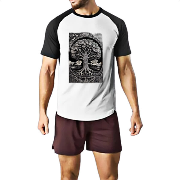 Camiseta Raglan Arvore da vida simbologia viking - Imagem 2