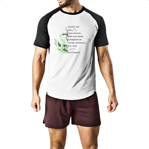 Camiseta Raglan Salmos ancora verde - Imagem 2