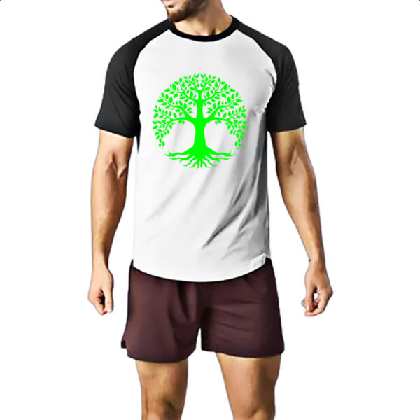 Camiseta Raglan Arvore da vida verde - Imagem 2
