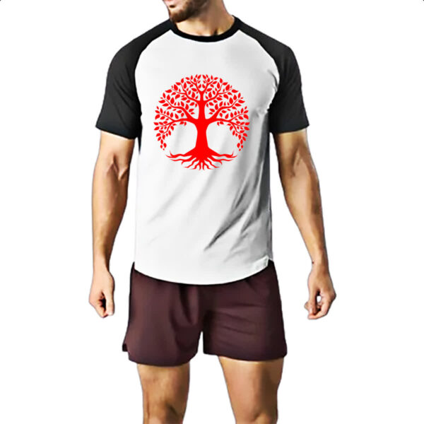Camiseta Raglan Arvore da vida vermelha - Imagem 2